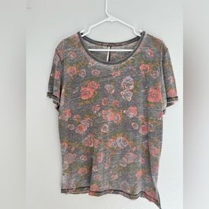 [Free People] Floral Relaxed Fit Tee
